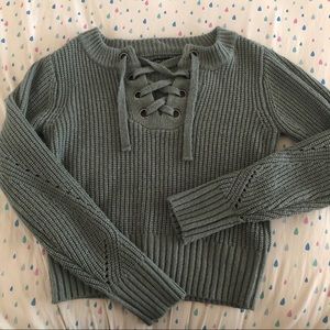 Kendall & Kylie Lace Up Sweater Size Xs